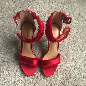 Brand new. Never worn. Holiday red strappy sandals